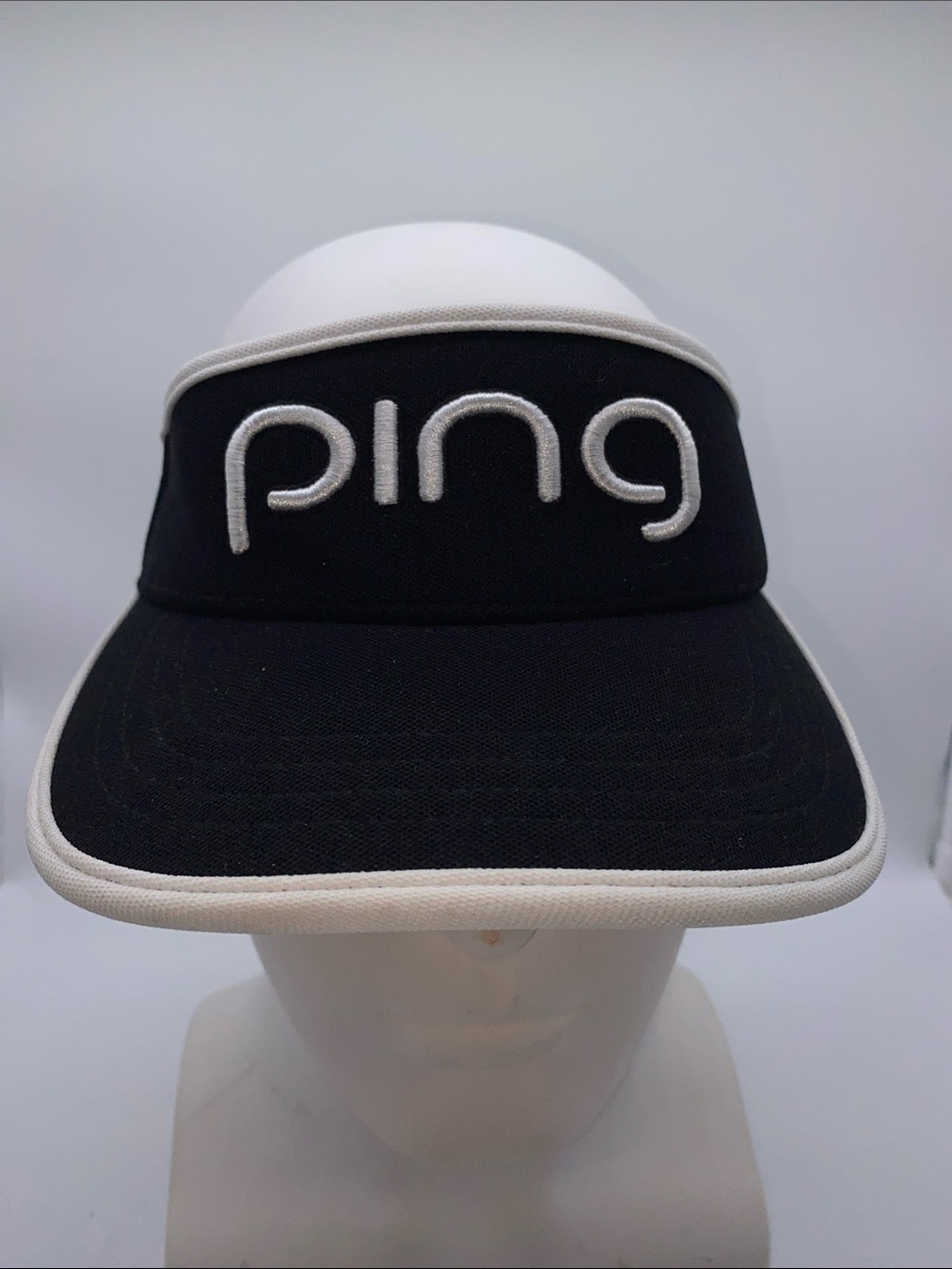 Ping Tour Women’s Black Visor Hat with White Piping Golf
